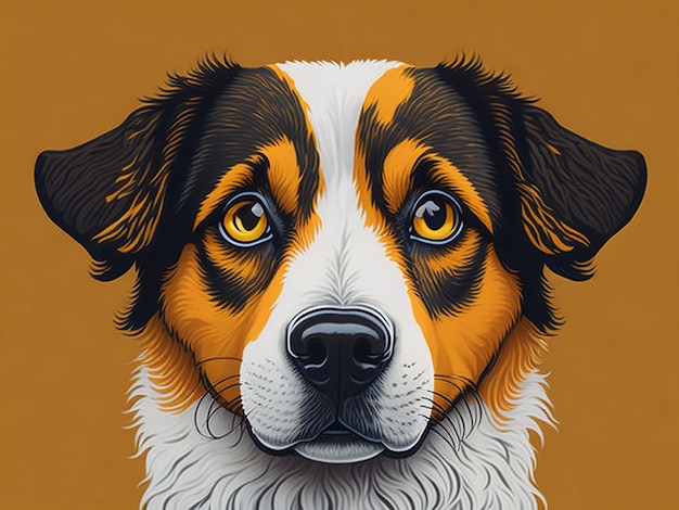 Kleurrijke hond hoofd digitale schilderij illustratie