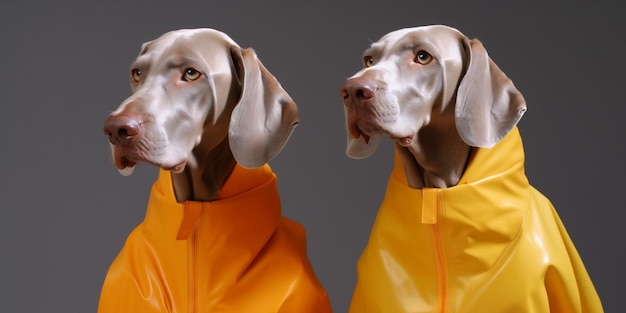 Kleurrijke hond kunst dier stijlvol concept latex huisdier mode grappige generatieve AI