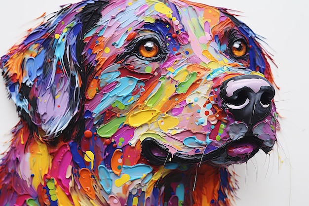 kleurrijke hond schilderij