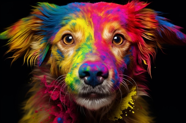 Foto kleurrijke hond