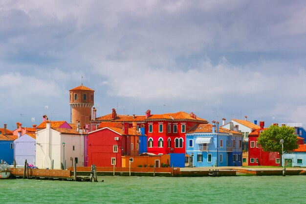 Kleurrijke huizen op de Burano Venetië Italië