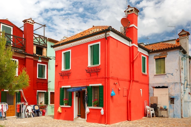 Kleurrijke huizen op de Burano Venetië Italië