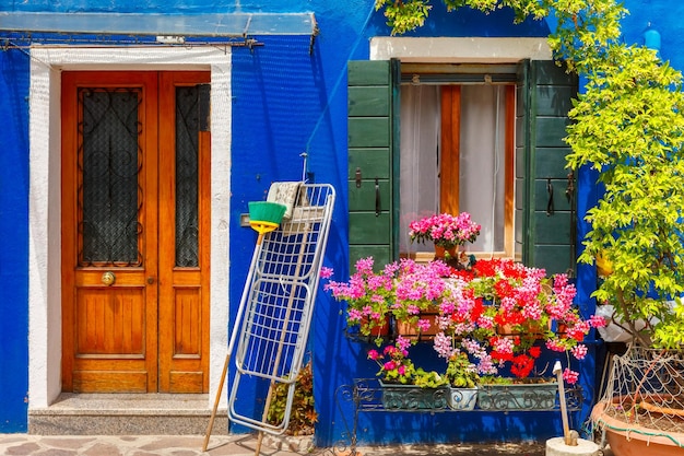 Kleurrijke huizen op de Burano Venetië Italië