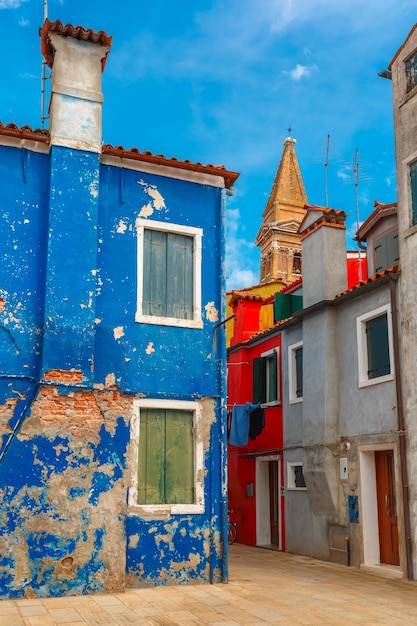 Kleurrijke huizen op de burano venetië italië