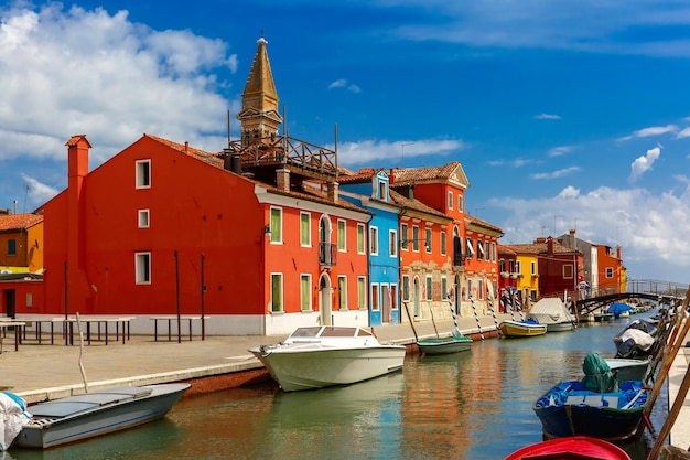 Kleurrijke huizen op de Burano Venetië Italië