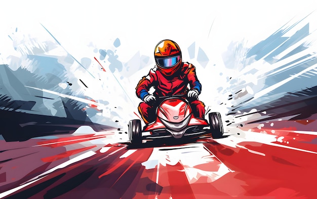 Kleurrijke illustratie karting auto sport achtergrond