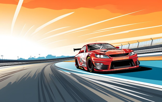 Kleurrijke illustratie nascar raceauto sport achtergrond
