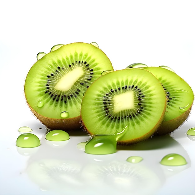 kleurrijke illustratie van doorschijnende verse groene kiwifruitplakken mooi patroon en achtergrond