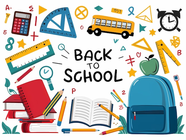 Kleurrijke illustratie van een rugzak voor de terugkeer naar school