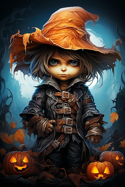 Kleurrijke illustratie van Halloween Pirate Life piraten schip schedels zwaard inspirerende schattig
