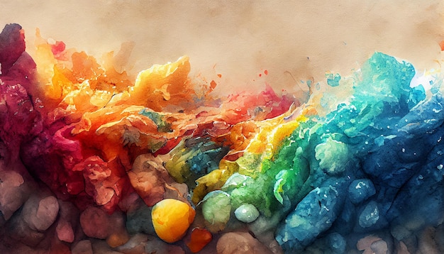 kleurrijke inkt aquarel textuur, abstracte kleurrijke aquarel