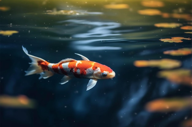 Foto kleurrijke koi vissen zwemmen in het water mooie vissen in het aquarium