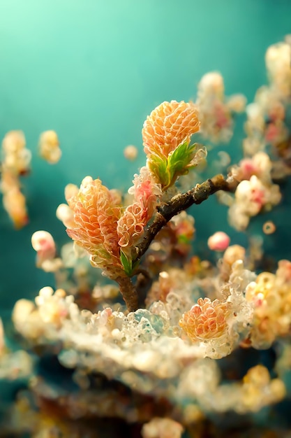 Kleurrijke koraal abstracte achtergrond 3D illustratie