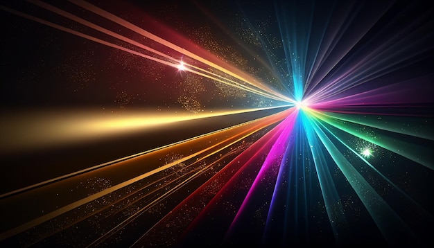 Kleurrijke laserlichten op een kosmische achtergrond