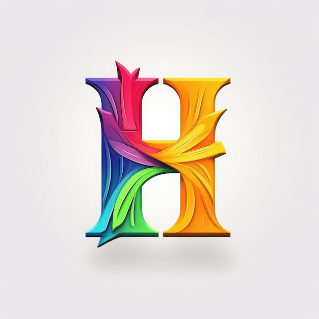 Foto kleurrijke letter h logo ontwerp sjabloon elementen voor uw applicatie of bedrijfsidentiteit
