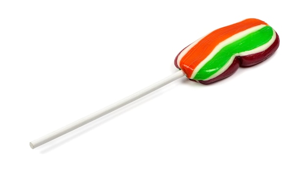 Kleurrijke lolly op witte achtergrond