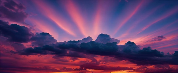 Kleurrijke lucht en wolken zonsondergang achtergrond