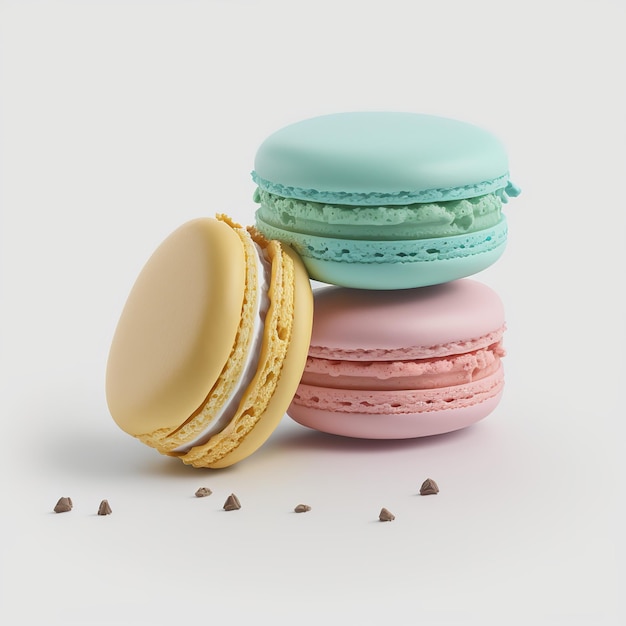 Kleurrijke macarons op witte achtergrond