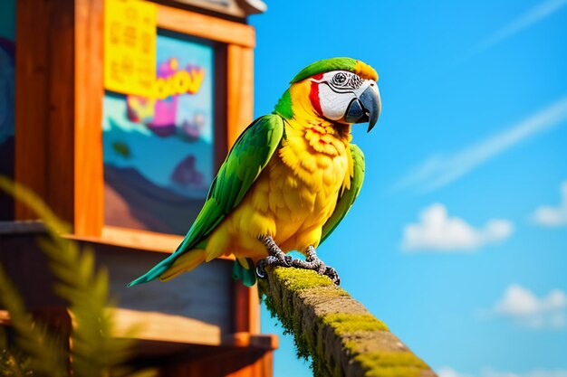 Kleurrijke Macaw Talking Pet Bird Behang achtergrond illustratie HD fotografie