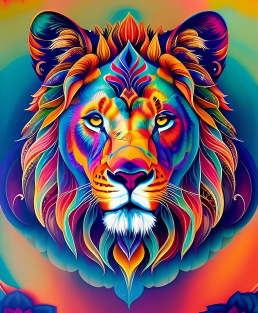 Kleurrijke Mandala-kunst van Leeuw
