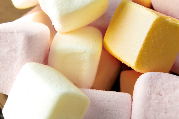 Kleurrijke marshmallows close-up
