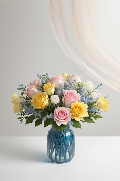 Kleurrijke mooie bloemen kunst bloemenarrangement decoratie behang achtergrond illustraties