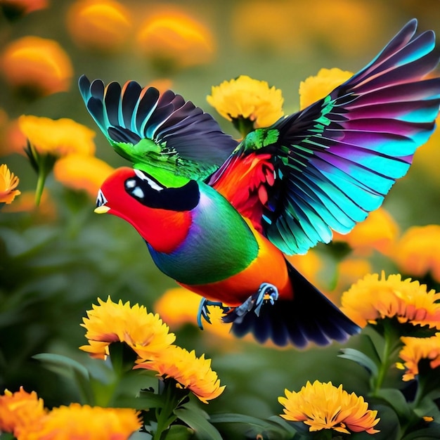 Kleurrijke musvogel in de natuur