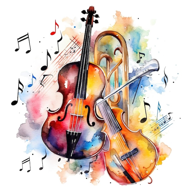 Kleurrijke muziekinstrumenten illustratie