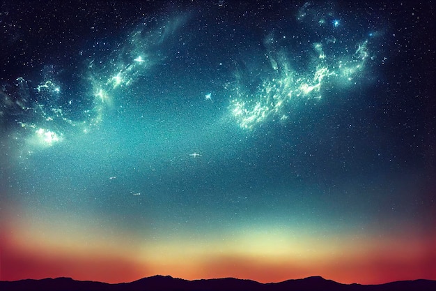 Kleurrijke nachtelijke hemelruimte. nevel en sterrenstelsels in de ruimte. astronomie concept achtergrond.
