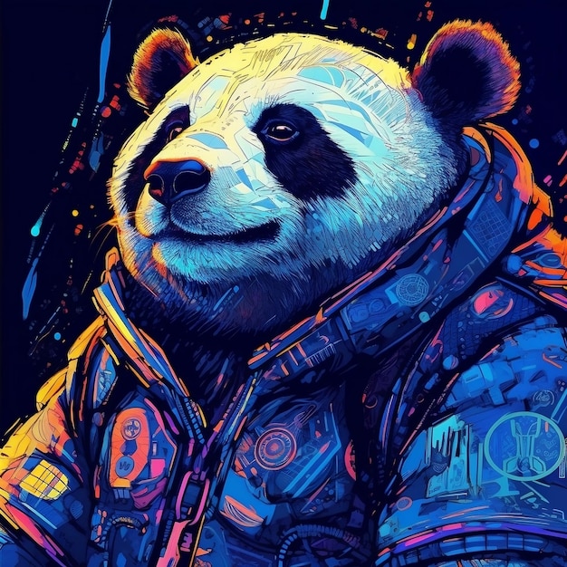 Kleurrijke panda-vectorillustratie