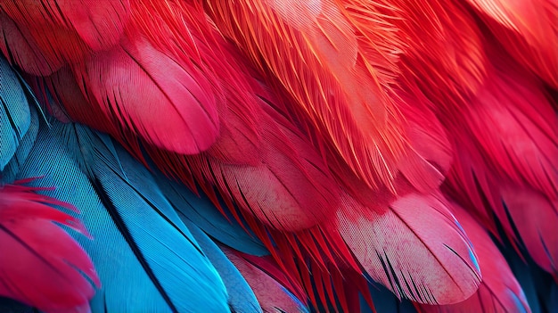 Kleurrijke papegaai veer close-up