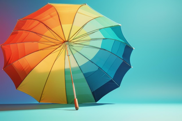 Kleurrijke paraplu op regenachtige dag