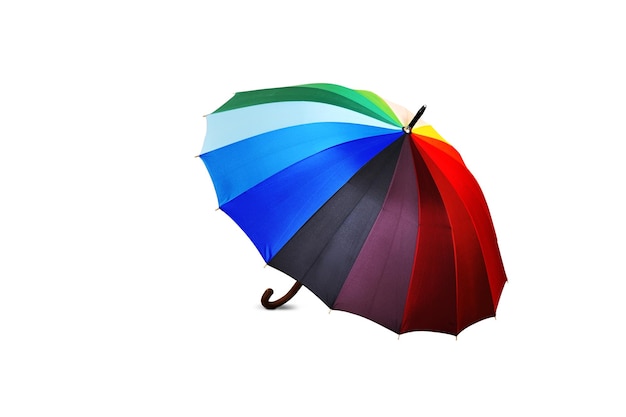 Kleurrijke paraplu op witte achtergrond