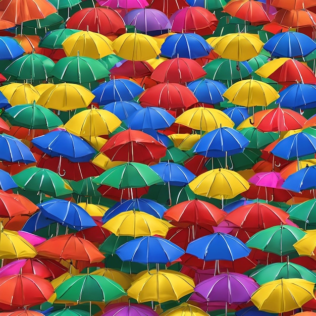 Kleurrijke paraplu's schaduwen buitenmarkten en verkopers