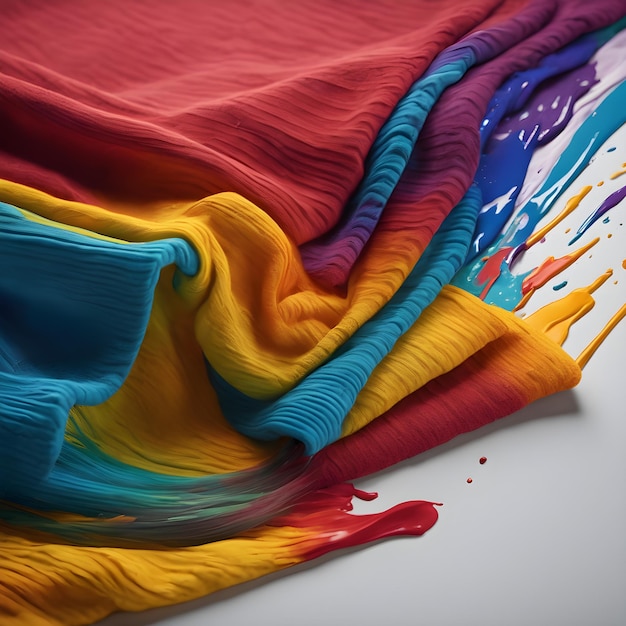 Kleurrijke penseelstreken 8K Polo TShirt MockUp met artistieke fotografie gegenereerd door AI