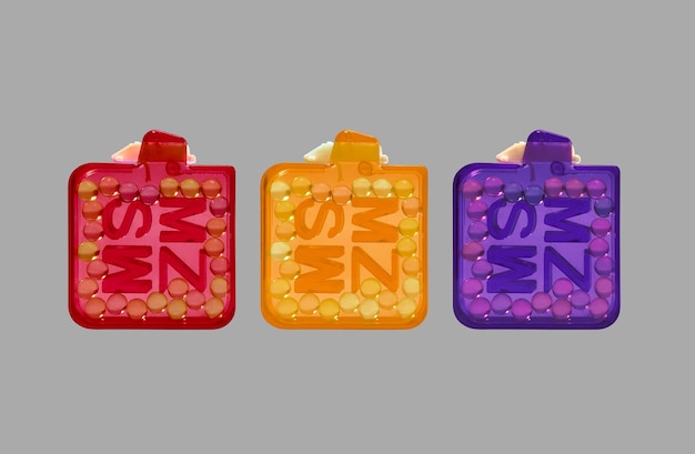 Kleurrijke plastic snoepdoos