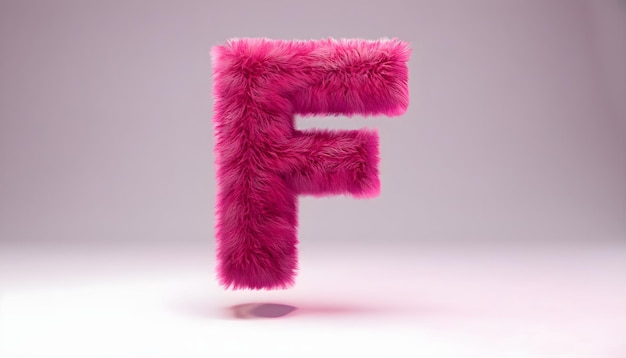 Kleurrijke pluizige 3D-letter F