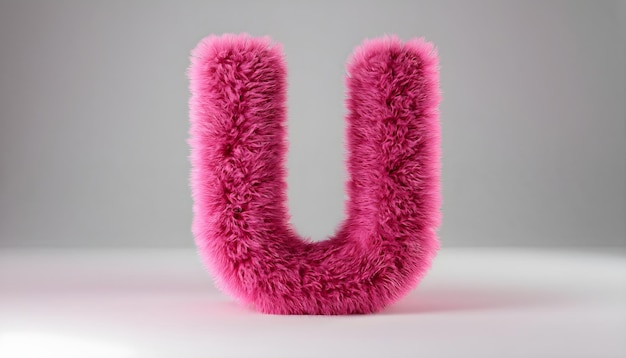 Kleurrijke pluizige 3D-letter U