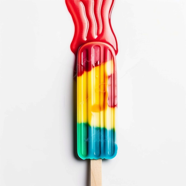 Foto kleurrijke popsicle smelten