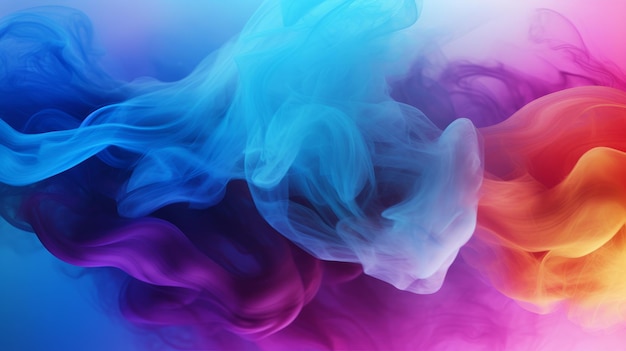 Kleurrijke prachtige reclame achtergrond Gedrukte heldere kleuren Rookgolven gradiënt AI generatie