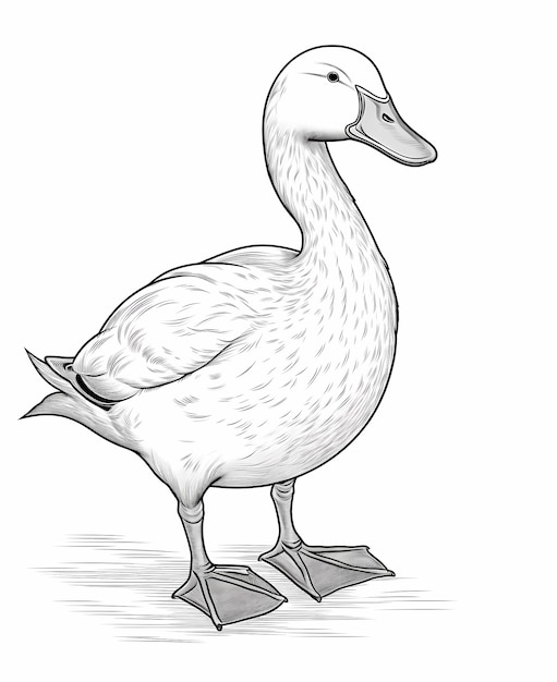 Foto kleurrijke quacker simple duck tekening voor creatief kleuren