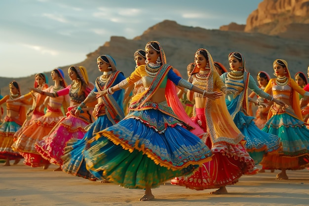 Kleurrijke Rajasthani cultuur met Ghoomer dans