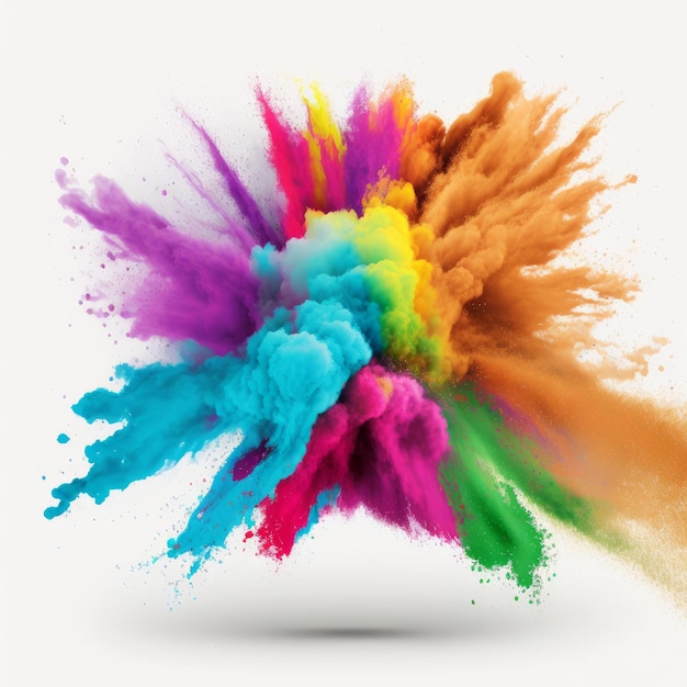 Kleurrijke regenboog holi-verfexplosie Generatieve AI