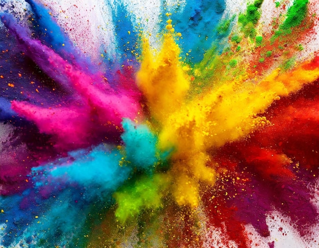 kleurrijke regenboog verf kleur poeder explosie