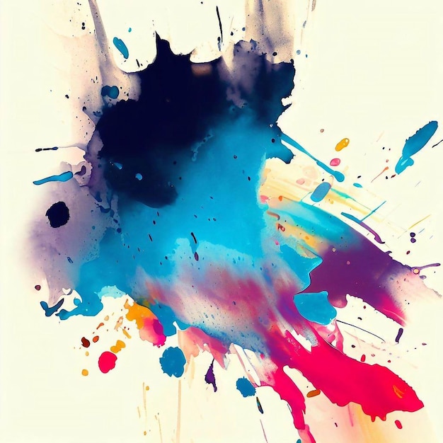 Kleurrijke regenboog verf splash achtergrond abstract schilderij inkt splatters achtergrond generatieve ai