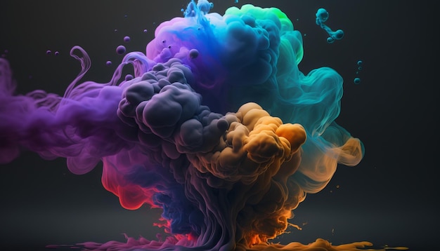 Kleurrijke rook. AI generatief. Ontwerp Wallpaper Achtergrond.