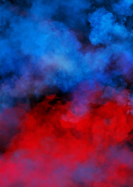 Foto kleurrijke rook op zwarte muur