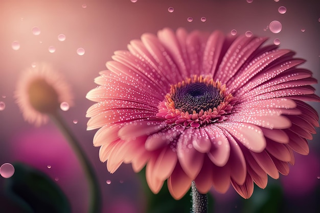 Kleurrijke roze natuurlijke gerbera bloem illustratie ai generatief