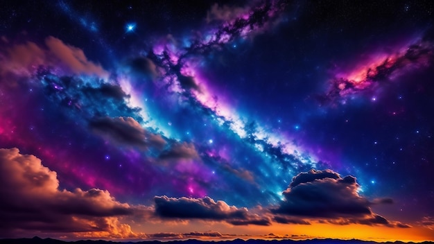 Kleurrijke ruimte galaxy cloud nevel Sterrennacht kosmos Universum wetenschap astronomie AI gegenereerd