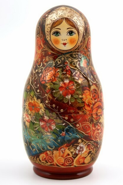 Kleurrijke Russische Matreshka-poppen met nest